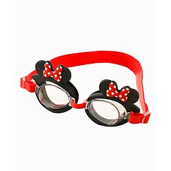 Babyhug Disney Swimming Goggles With Minnie Mouse Applique - Black & Red