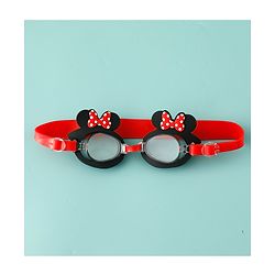 Babyhug Disney Swimming Goggles With Minnie Mouse Applique - Black & Red