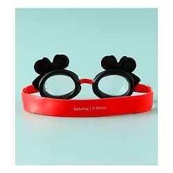 Babyhug Disney Swimming Goggles With Minnie Mouse Applique - Black & Red