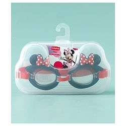 Babyhug Disney Swimming Goggles With Minnie Mouse Applique - Black & Red