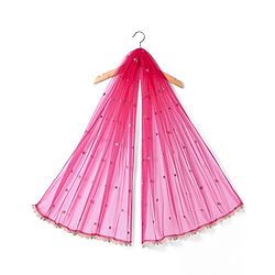 Babyhug Woven Half Sleeves Lehenga Choli Set With Floral Foil Print & Embroidery And Dupatta - Dark Pink