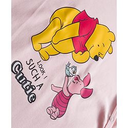 Babyhug Disney Interlock Knit Full Sleeves Front Open Rompers with Winnie the Pooh Graphics Pack of 3 - Pink Turquoise & Lilac