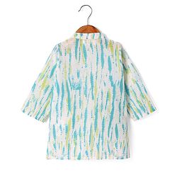 Babyhug Cotton Woven Full Sleeves Tie & Dye Kurta Dhoti Set - Blue