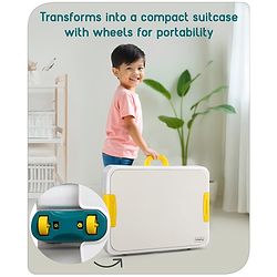 Babyhug Junior Study Kids Study Table and Chair Set with Storage|4 in 1 Multifunctional Desk Set for 3- 7 Years Kids|Upto 50 Kg Weight Capacity - Yellow