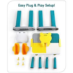 Babyhug Junior Study Kids Study Table and Chair Set with Storage|4 in 1 Multifunctional Desk Set for 3- 7 Years Kids|Upto 50 Kg Weight Capacity - Yellow