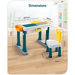 Babyhug Junior Study Kids Study Table and Chair Set with Storage|4 in 1 Multifunctional Desk Set for 3- 7 Years Kids|Upto 50 Kg Weight Capacity - Yellow