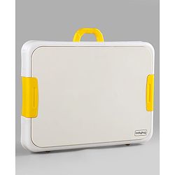 Babyhug Junior Study Kids Study Table and Chair Set with Storage|4 in 1 Multifunctional Desk Set for 3- 7 Years Kids|Upto 50 Kg Weight Capacity - Yellow