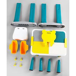 Babyhug Junior Study Kids Study Table and Chair Set with Storage|4 in 1 Multifunctional Desk Set for 3- 7 Years Kids|Upto 50 Kg Weight Capacity - Yellow
