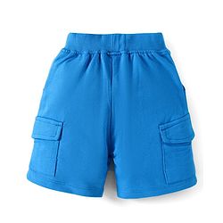 Babyhug Single Jersey Knit Sleeveless Tank T-Shirt & Shorts Set With Tree Print - Light Green & Blue