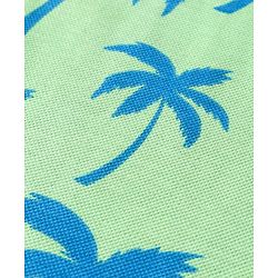 Babyhug Single Jersey Knit Sleeveless Tank T-Shirt & Shorts Set With Tree Print - Light Green & Blue