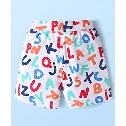Babyhug Single Jersey Knit  Sleeveless T-Shirt & Shorts Set with Alphabets Print - White
