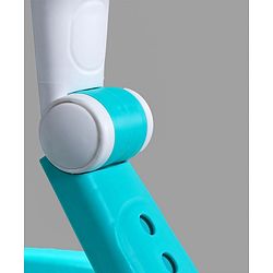 Babyhug Teddy Foldable Baby Walker with Toy Bar Music & Lights - Teal Blue| Adjustable Height| 360° Swivel Wheels| Detachable Toy Bar