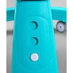 Babyhug Teddy Foldable Baby Walker with Toy Bar Music & Lights - Teal Blue| Adjustable Height| 360° Swivel Wheels| Detachable Toy Bar