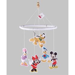 Babyhug Disney Cot Mobile with Mickey & Friends Appliques - White