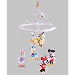 Babyhug Disney Cot Mobile with Mickey & Friends Appliques - White