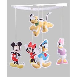 Babyhug Disney Cot Mobile with Mickey & Friends Appliques - White