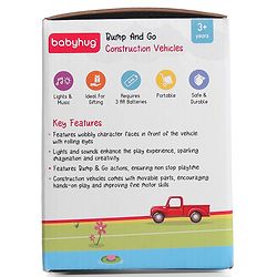 Babyhug 4 in 1 Musical Bump & Go Construction Series Cement Mixer Truck - Green| |BIS Aprroved| Moving Eye | Shape & Color Recognition| Light & Music| Spatial Awareness| Cause & Effect - Yellow