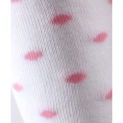 Cute Walk by Babyhug Knit Antibacterial Footed Tights with Polka Dots Design - White