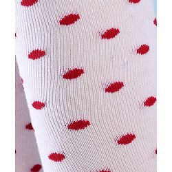 Cute Walk by Babyhug Knit Antibacterial Footed Tights with Polka Dots Design - White