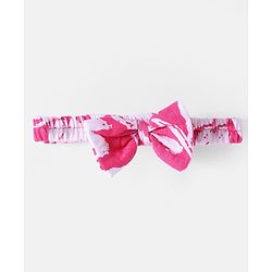 Babyhug Cotton Knit Half Puffed Sleeves Polka Dots & Floral Printed Frock with Headband & Bow Applique Pack of 2 - Blue & Pink