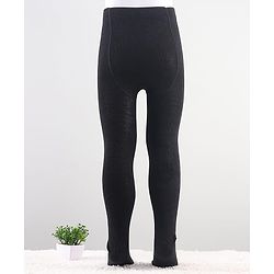 Cute Walk by Babyhug Knit Antibacterial Solid Footed Tights - Black