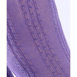 Cute Walk by Babyhug Knit Antibacterial  Footed Tights with Cable Knit Design - Purple
