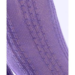 Cute Walk by Babyhug Knit Antibacterial  Footed Tights with Cable Knit Design - Purple