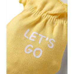 Babyhug 100% Cotton Mittens With Vehicles Text Print & Stripes Pack of 3 - Light Blue Red & Yellow