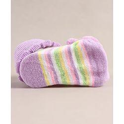 Cute Walk by Babyhug Sock Shoes with Bear Applique - Lilac