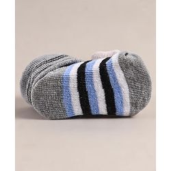 Cute Walk by Babyhug Sock Shoes with Bear Applique - Grey