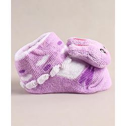 Cute Walk by Babyhug Sock Shoes with Bunny Applique - Lilac