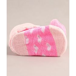 Cute Walk by Babyhug Sock Shoes with Flower Applique - Pink