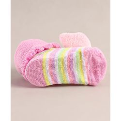Cute Walk by Babyhug Sock Shoes with Cat Applique - Pink