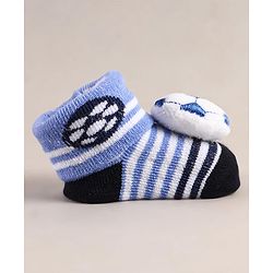 Cute Walk by Babyhug Sock Shoes with Football Applique - Lavender & White