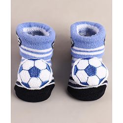 Cute Walk by Babyhug Sock Shoes with Football Applique - Lavender & White