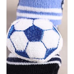 Cute Walk by Babyhug Sock Shoes with Football Applique - Lavender & White