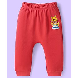 Babyhug Disney Interlock Knit Full Length Diaper Leggings Striped & Winnie The Pooh Print Pack Of 3 - White Red & Light Blue