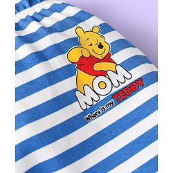 Babyhug Disney Interlock Knit Full Length Diaper Leggings Striped & Winnie The Pooh Print Pack Of 3 - White Red & Light Blue
