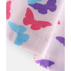 Babyhug Single Jersey Knit Half Sleeves Frock With Butterfly Print & Bow Applique Pack Of 2 -  Purple & White