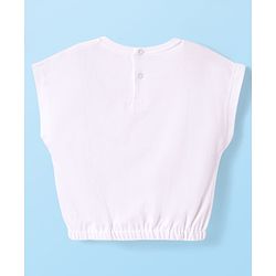 Babyhug Cotton Knit Half Sleeves T-Shirt with Beach Theme Print - White