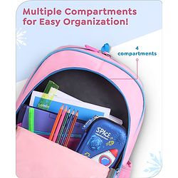 Babyhug Disney Frozen Tic-Tac-Toe School Backpack|2 Main Compartments, 2 Front Pockets, 2 side Bottle Pockets|Water Resistant|Long lasting and Durable Zippers | Comfortable back cushioning | For School, Travel and Outdoors|Lavender- 15.8 inches