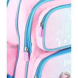 Babyhug Disney Frozen Tic-Tac-Toe School Backpack|2 Main Compartments, 2 Front Pockets, 2 side Bottle Pockets|Water Resistant|Long lasting and Durable Zippers | Comfortable back cushioning | For School, Travel and Outdoors|Lavender- 15.8 inches