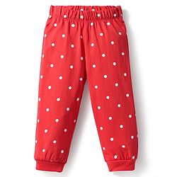 Babyhug Disney Single Jersey Knit Full Sleeves Night Suit with Minnie Mouse Graphics - Red
