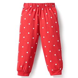 Babyhug Disney Single Jersey Knit Full Sleeves Night Suit with Minnie Mouse Graphics - Red