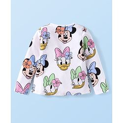 Babyhug Disney Single Jersey Knit Full Sleeves Night Suit with Mickey Minnie & Friends Graphics - White
