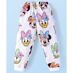 Babyhug Disney Single Jersey Knit Full Sleeves Night Suit with Mickey Minnie & Friends Graphics - White