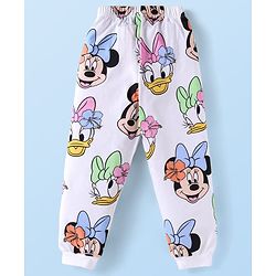 Babyhug Disney Single Jersey Knit Full Sleeves Night Suit with Mickey Minnie & Friends Graphics - White