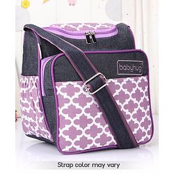 Babyhug Vogue Mini & Compact Denim Diaper Bag Quatrefoil Design - Purple