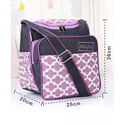 Babyhug Vogue Mini & Compact Denim Diaper Bag Quatrefoil Design - Purple