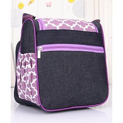 Babyhug Vogue Mini & Compact Denim Diaper Bag Quatrefoil Design - Purple